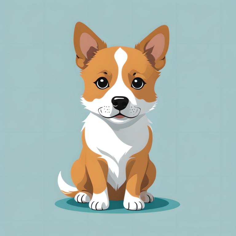 Illustration,Illustration, Animal, dog, dog, no humans, animal focus, simple background, shiba inu