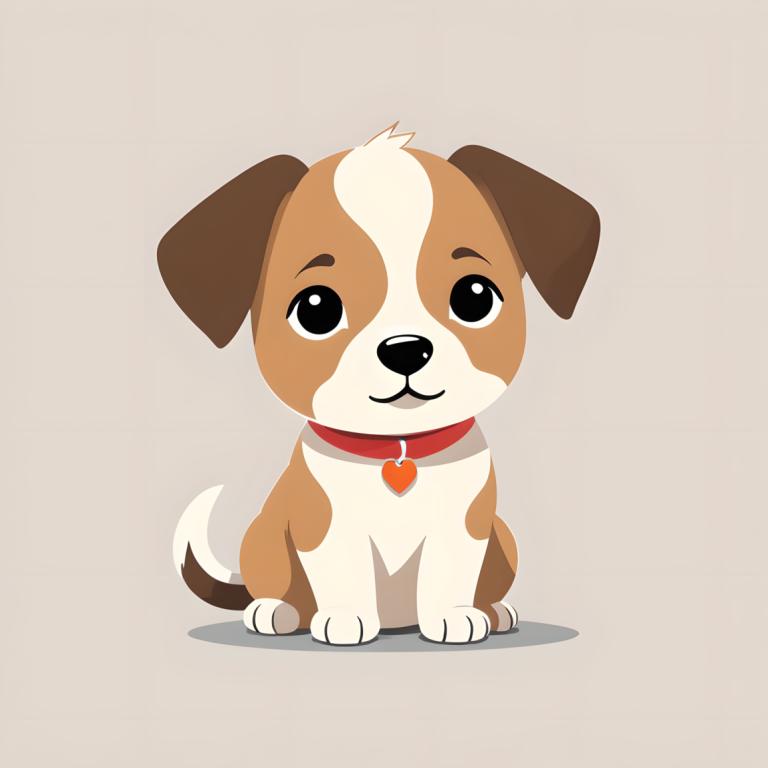 Illustration,Illustration, Animal, dog, dog, no humans, animal focus, simple background, collar