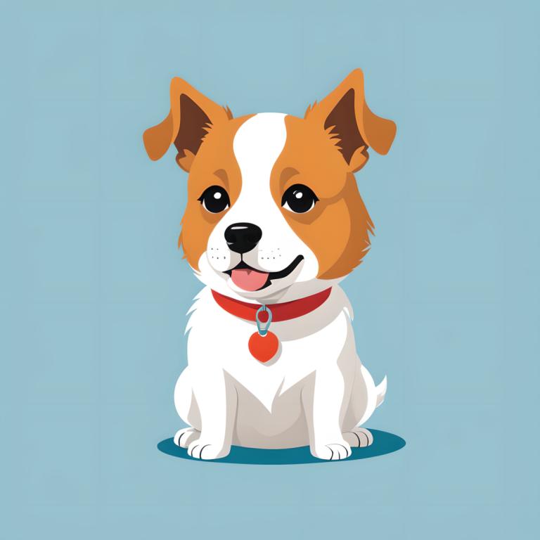 Illustration,Illustration, Animal, dog, dog, no humans, tongue, tongue out, simple background, collar