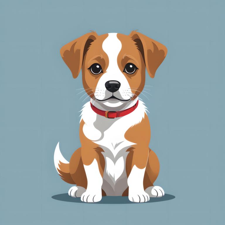 Illustration,Illustration, Animal, dog, no humans, dog, animal focus, simple background, collar