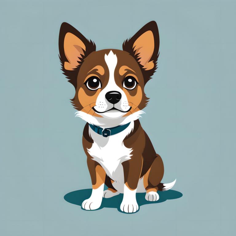 Illustration,Illustration, Animal, dog, no humans, dog, animal focus, simple background, collar, full body