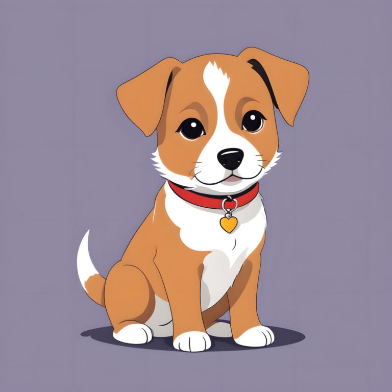 Illustration,Illustration, Animal, dog, no humans, dog, animal focus, simple background, collar, solo