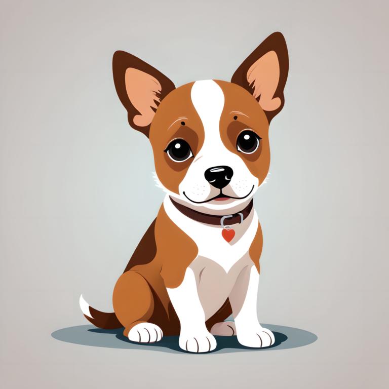 Illustration,Illustration, Animal, dog, no humans, dog, animal focus, collar, simple background