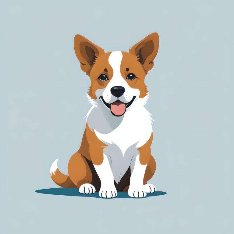 Illustration,Illustration, Animal, dog, dog, no humans, tongue, tongue out, animal focus, simple background