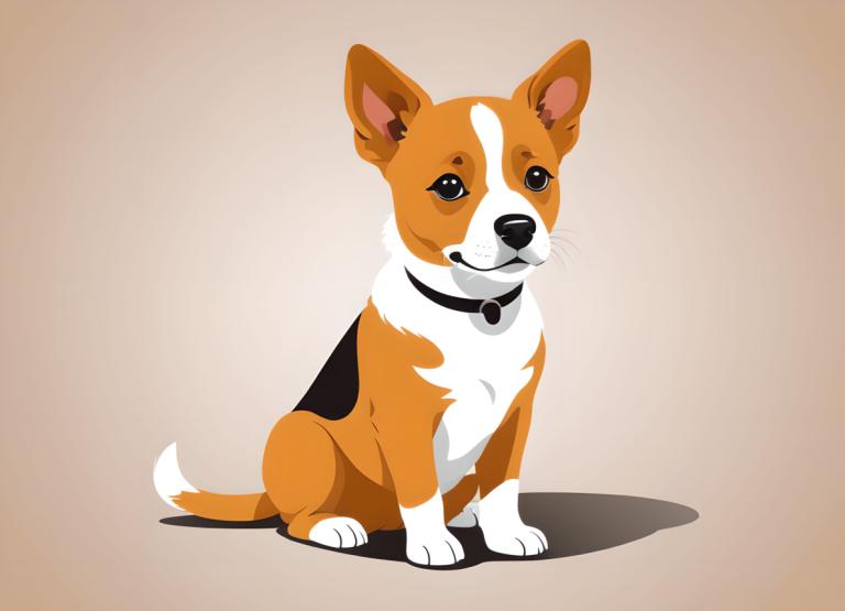 Illustration,Illustration, Animal, dog, no humans, dog, animal focus, shiba inu, collar, simple background