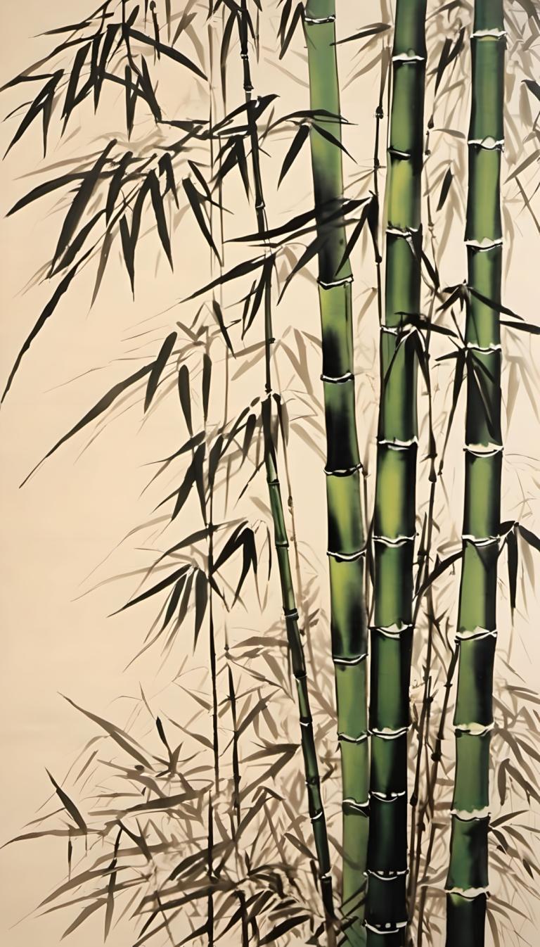 Chinese Paintings,Chinese Paintings, Nature, bamboo, bamboo, no humans, bamboo forest, nature