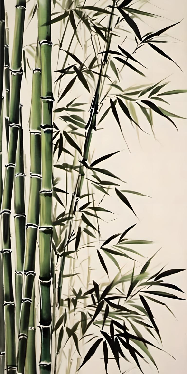 Chinese Paintings,Chinese Paintings, Nature, bamboo, bamboo, no humans, traditional media, bamboo forest