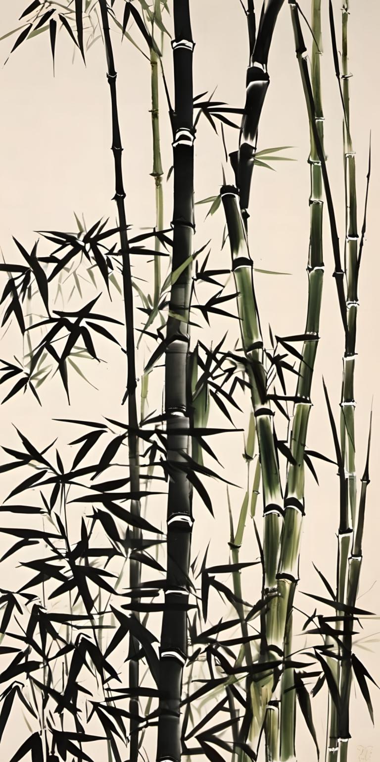 Chinese Paintings,Chinese Paintings, Nature, bamboo, bamboo, no humans, bamboo forest, nature, forest