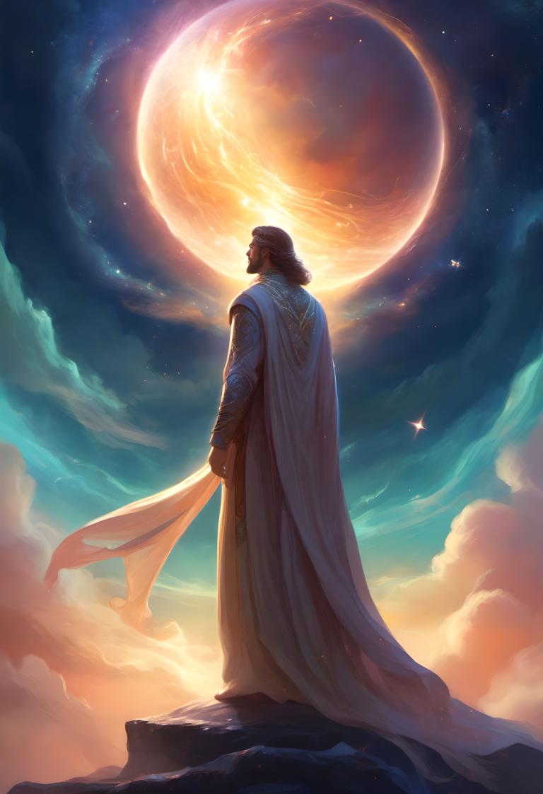 Arte de fantasía,Arte de fantasía, Gente, hombre, 1 chico, enfoque masculino, solo, capa, cielo, luna, nube