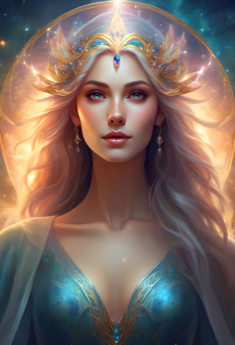 Fantasy Art,Fantasy Art, People, woman, 1girl, solo, jewelry, earrings, long hair, blue eyes, dress, lips