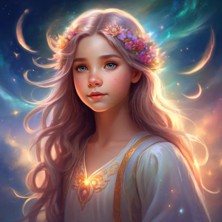 Fantasy Art,Fantasy Art, People, girl, 1girl, solo, long hair, lips, freckles, sky, upper body, flower