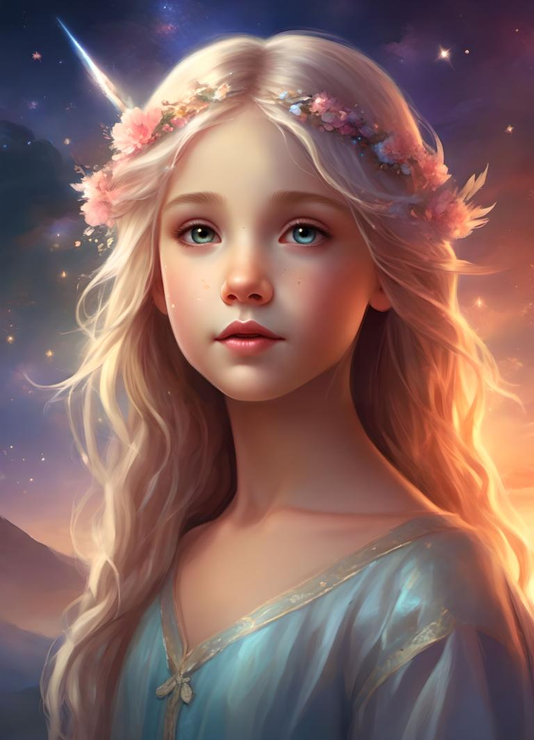 Fantasy Art,Fantasy Art, People, girl, 1girl, solo, blonde hair, long hair, freckles, blue eyes, lips, flower