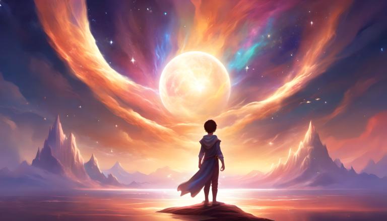 Fantasy Art,Fantasy Art, People, boy, 1boy, solo, sky, moon, from behind, male focus, scenery, star (sky)