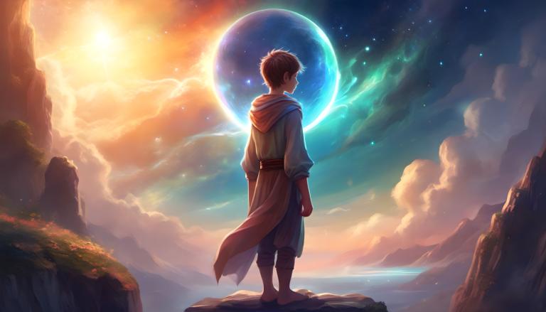 Fantasy Art,Fantasy Art, People, boy, 1boy, solo, male focus, sky, cloud, moon, boots, hood, sun, standing