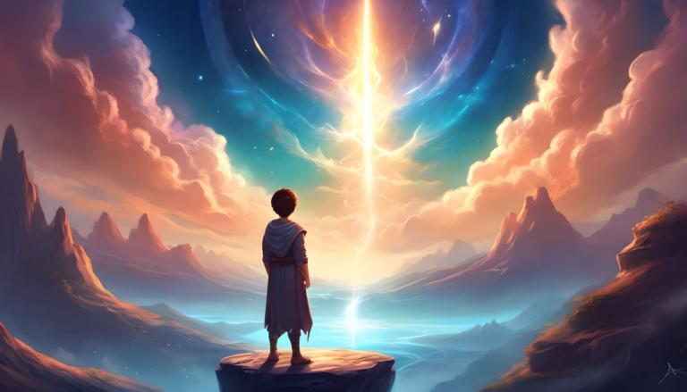 Fantasy Art,Fantasy Art, People, boy, solo, sky, 1boy, cloud, male focus, from behind, signature, outdoors