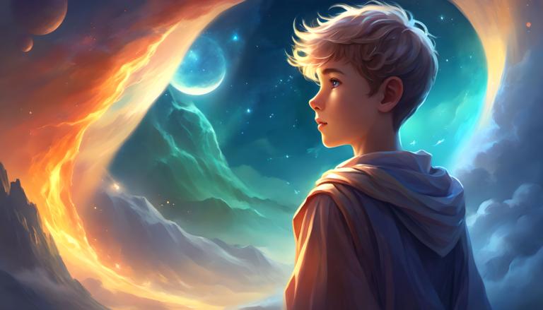 Fantasy Art,Fantasy Art, People, boy, solo, sky, 1boy, male focus, moon, cloud, crescent moon, star (sky)