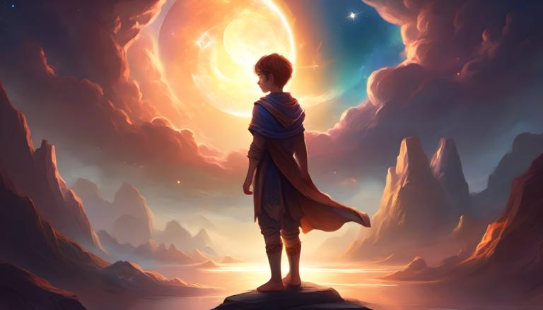 Fantasy Art,Fantasy Art, People, boy, 1boy, moon, male focus, sky, solo, cloud, cape, boots, standing