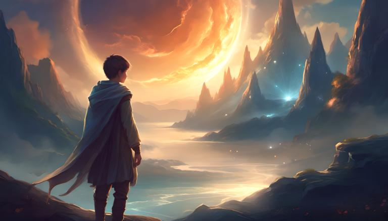 Fantasy Art,Fantasy Art, People, boy, 1boy, solo, male focus, cape, sky, standing, cloud, scenery, outdoors