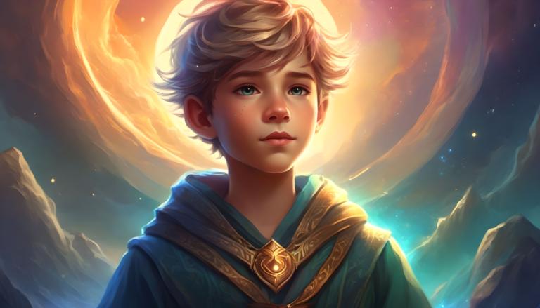 Fantasy Art,Fantasy Art, People, boy, solo, blonde hair, sky, male focus, 1boy, short hair, blue eyes