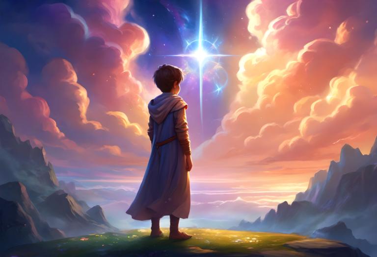 Fantasy Art,Fantasy Art, People, boy, 1boy, solo, sky, male focus, cloud, outdoors, standing, from behind