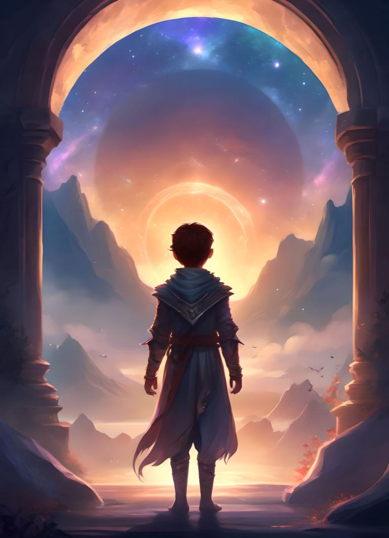 Fantasy Art,Fantasy Art, People, boy, 1boy, solo, male focus, bird, from behind, sky, moon, standing, boots