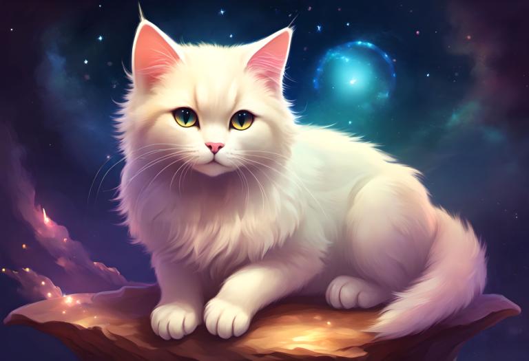 ファンタジーアート,ファンタジーアート, 動物, 猫, 人間がいない, 猫, 星（空）, 動物の焦点, 空, 動物, 現実的な, 視聴者を見ている, 星空, 夜空, 夜, サイン, ひげ, 全身, ソロ