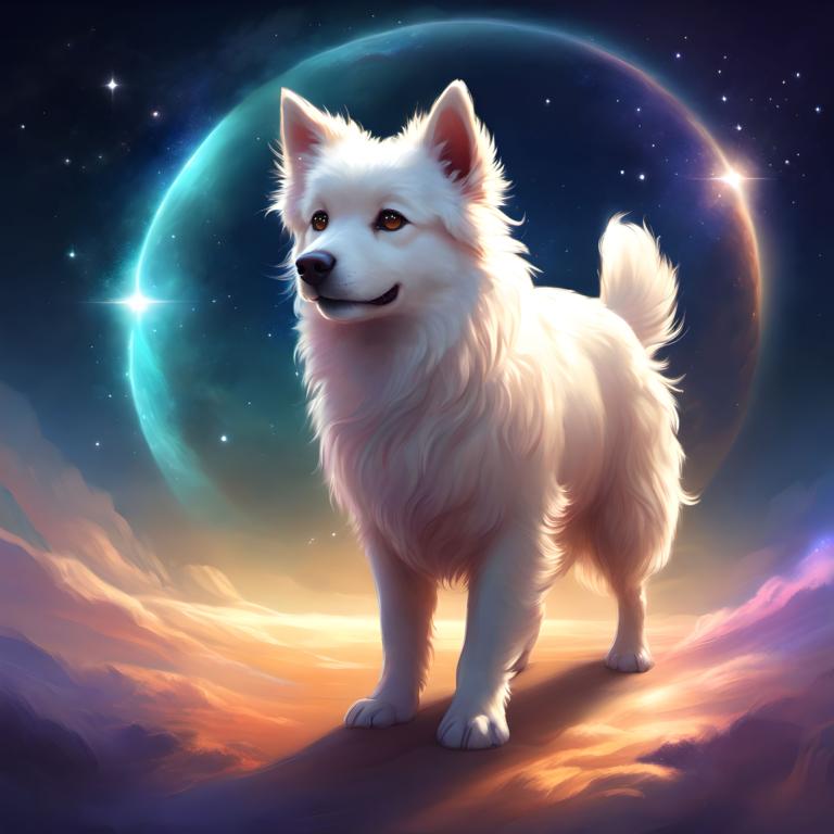 Fantasy Art,Fantasy Art, Animal, dog, no humans, star (sky), sky, starry sky, moon, dog, night sky, cloud