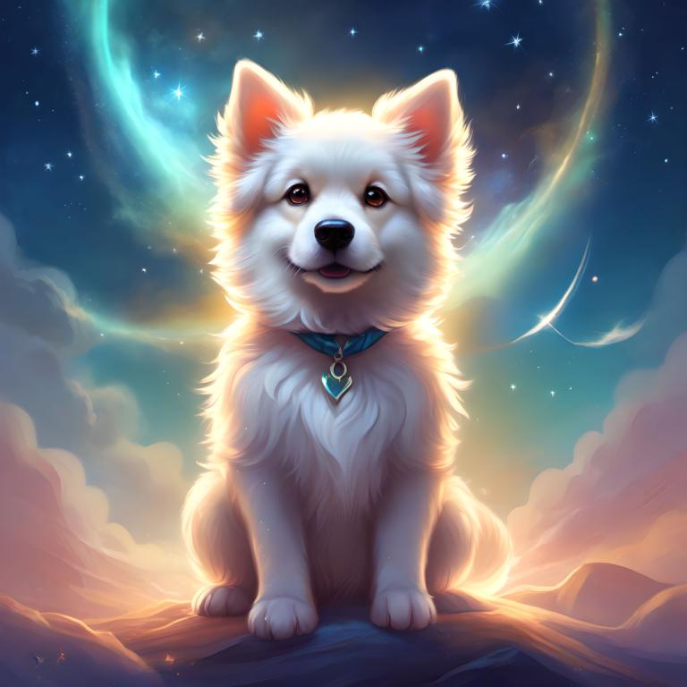 Fantasy Art,Fantasy Art, Dyr, hund, ingen mennesker, stjerne (himmel), himmel, stjernehimmel, hund, natt