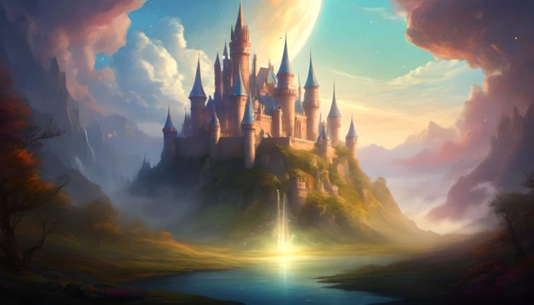 Fantasy Art,Fantasy Art, Castle, castle, scenery, no humans, tree, sky, cloud, castle, outdoors, mountain