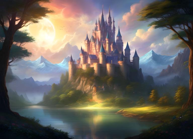 Arte de fantasía,Arte de fantasía, Castillo, castillo, escenario, árbol, no humanos, nube, castillo, cielo