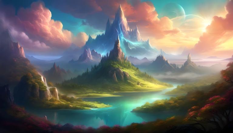 Arte de fantasía,Arte de fantasía, Naturaleza, paisaje, escenario, no humanos, nube, montaña, cielo