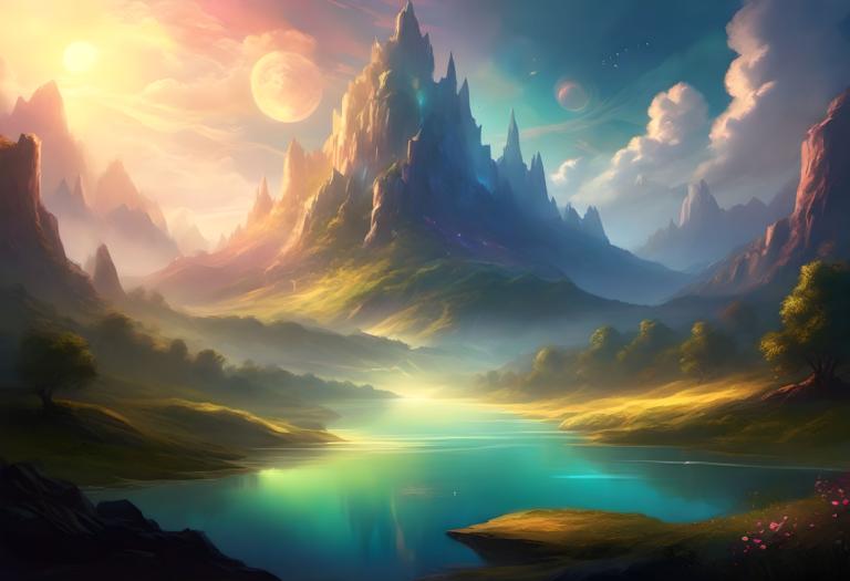 Arte de fantasía,Arte de fantasía, Naturaleza, paisaje, escenario, no humanos, cielo, montaña, nube