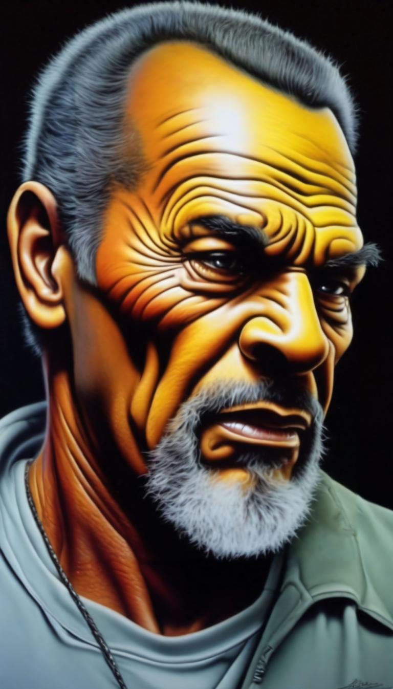 Airbrush Art,Airbrush Art, People, man, 1boy, solo, male focus, facial hair, beard, realistic