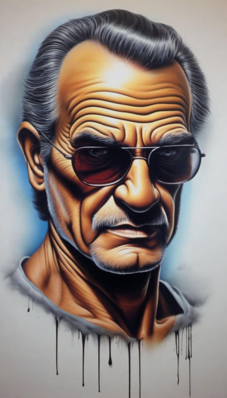 Airbrush Art,Airbrush Art, People, man, 1boy, solo, male focus, facial hair, sunglasses, beard, mustache, old