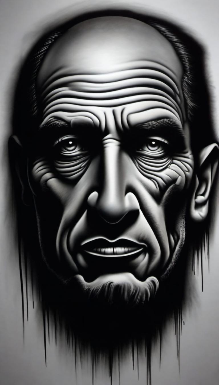 Airbrush-kunst,Airbrush-kunst, Mensen, man, monochroom, grijstinten, 1 jongen, solo, mannelijke focus