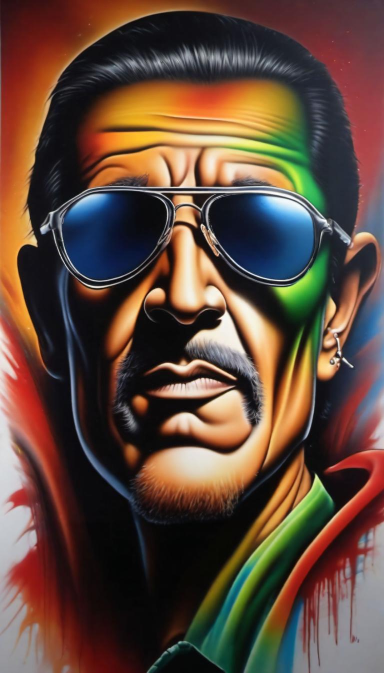 Airbrush Art,Airbrush Art, människor, man, manligt fokus, 1 pojke, ansiktshår, solglasögon, solo, skägg