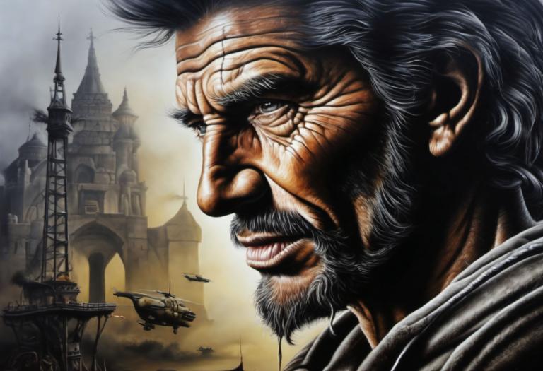 Airbrush Art,Airbrush Art, Lidé, muž, letadlo, 1 kluk, vousy, mužské zaměření, vousy, realistický, letoun