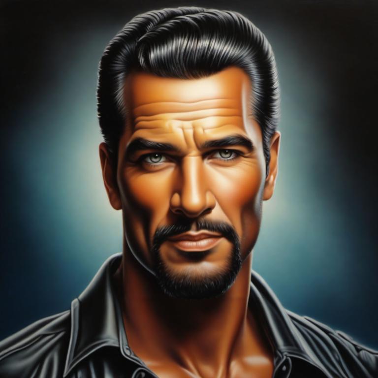 Airbrush Art,Airbrush Art, People, man, 1boy, male focus, solo, facial hair, black hair, beard, realistic