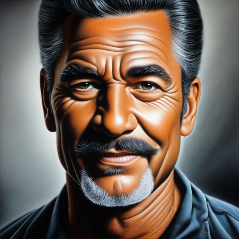 Airbrush Art,Airbrush Art, People, man, 1boy, male focus, solo, facial hair, mustache, realistic, black hair