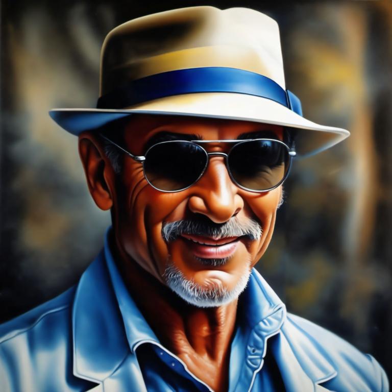 Airbrush Art,Airbrush Art, People, man, 1boy, male focus, facial hair, hat, solo, sunglasses, realistic