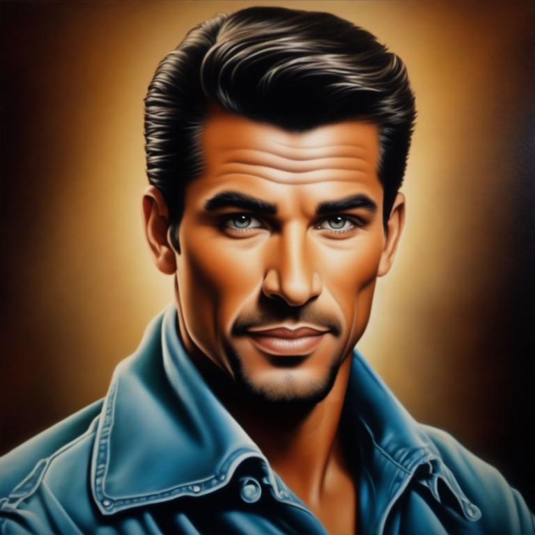 Airbrush Art,Airbrush Art, People, man, 1boy, male focus, solo, facial hair, realistic, black hair