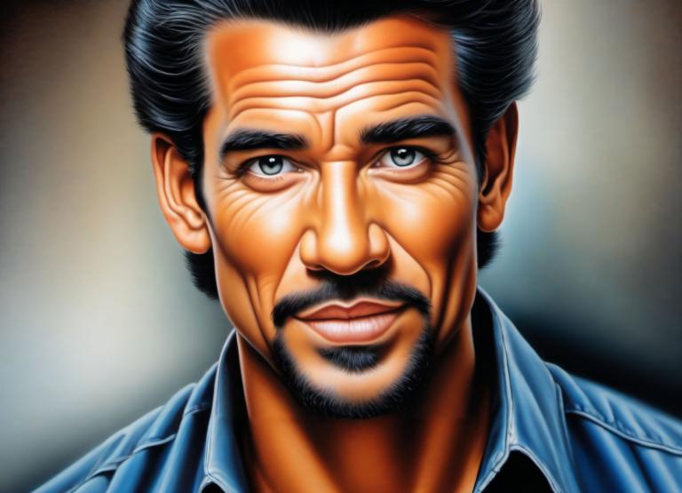 Airbrush Art,Airbrush Art, People, man, 1boy, male focus, solo, facial hair, realistic, black hair, manly