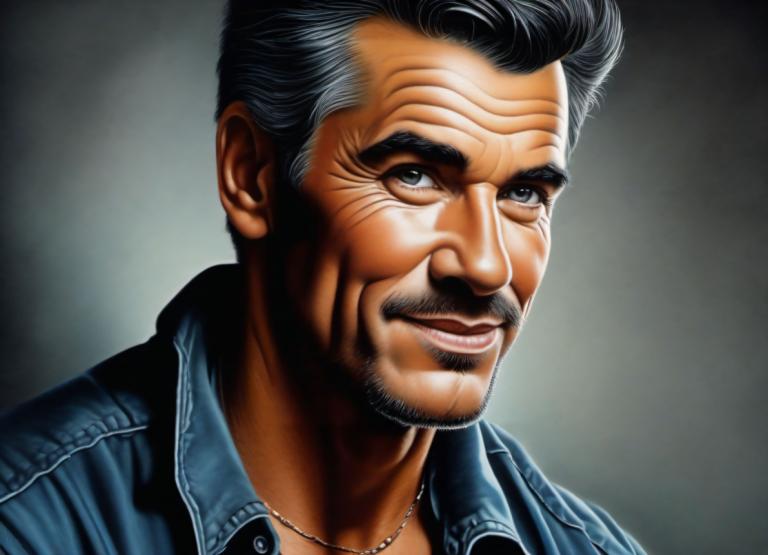 Airbrush Art,Airbrush Art, People, man, 1boy, male focus, solo, realistic, facial hair, black hair, jewelry