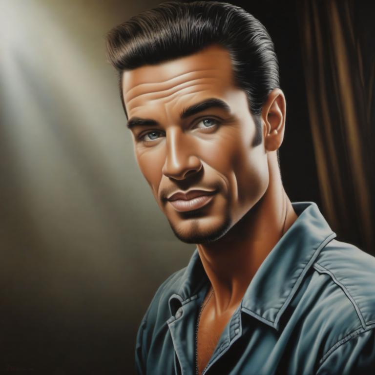 Airbrush Art,Airbrush Art, People, man, solo, male focus, 1boy, realistic, facial hair, black hair, smile