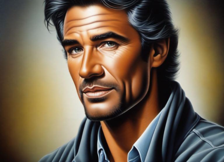 Airbrush Art,Airbrush Art, People, man, 1boy, solo, male focus, realistic, facial hair, black hair, manly