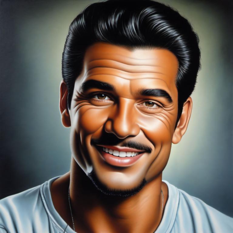 Airbrush Art,Airbrush Art, People, man, 1boy, male focus, solo, realistic, black hair, facial hair