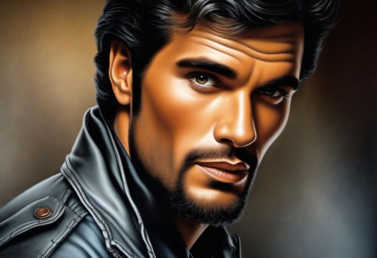 Airbrush Art,Airbrush Art, People, man, 1boy, solo, male focus, facial hair, black hair, realistic, beard