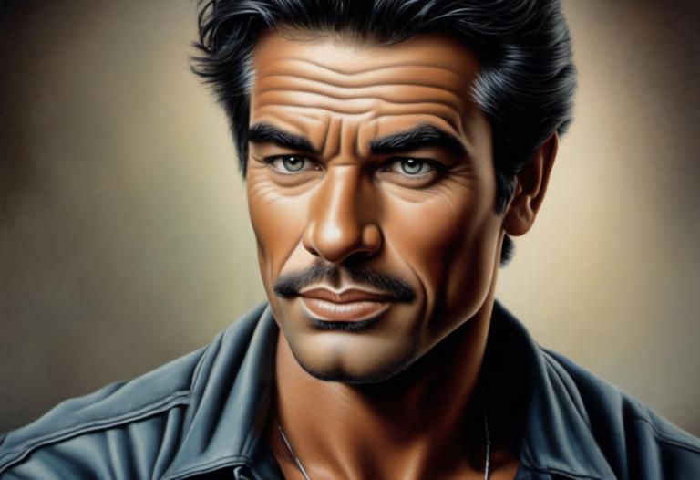 Airbrush Art,Airbrush Art, People, man, 1boy, solo, male focus, black hair, realistic, facial hair, manly