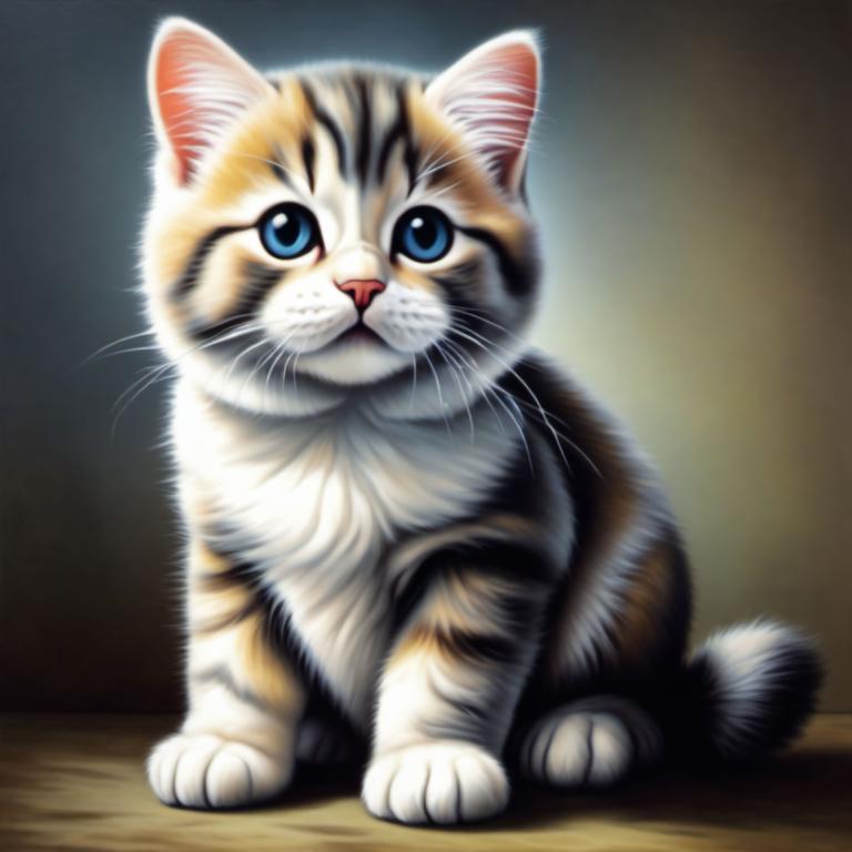 Airbrush Art,Airbrush Art, Animal, cat, no humans, cat, animal focus, blue eyes, realistic, animal, full body