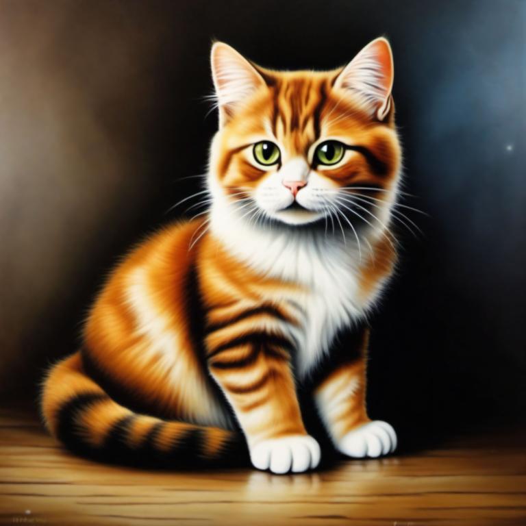 Airbrush Art,Airbrush Art, Animal, cat, no humans, animal focus, cat, signature, green eyes, animal